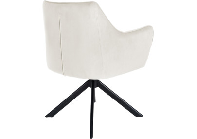 Chaise de salle à manger suspendue, velours, noir et crème