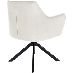 Silla de comedor colgante, terciopelo, negro y crema