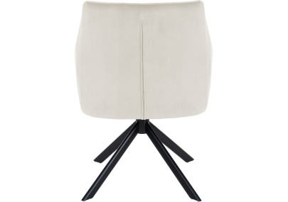 Chaise de salle à manger suspendue, velours, noir et crème