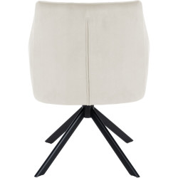 Silla de comedor colgante, terciopelo, negro y crema