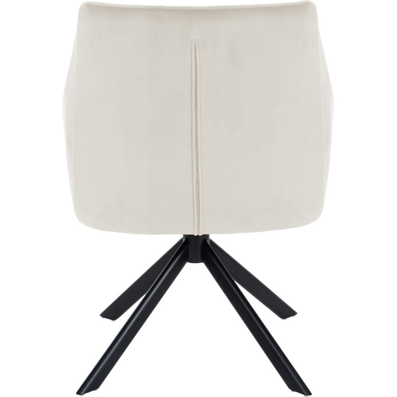 Silla de comedor colgante, terciopelo, negro y crema