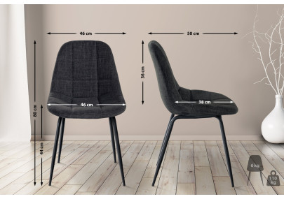 Sillón Tom, tela gris oscuro