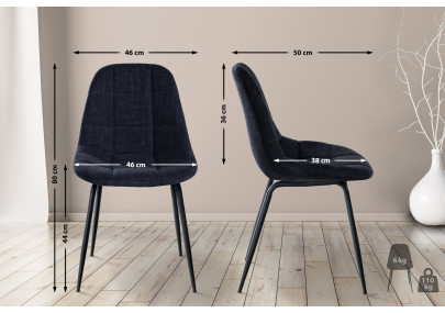 Fauteuil Tom, tissu noir