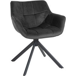 Fauteuil Westport, velours, gris foncé