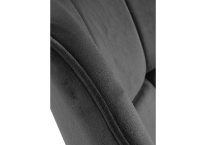 Fauteuil Westport, velours, gris foncé