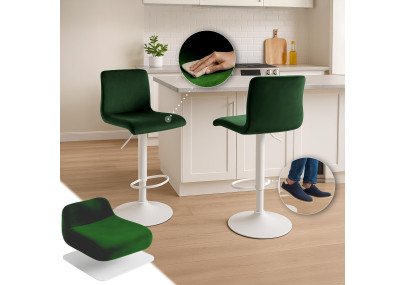 Tabouret de bar en velours Hoover, vert