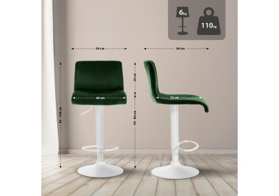 Tabouret de bar en velours Hoover, vert