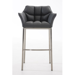 Tabouret de bar Damaso E avec piètement à 4 pieds gris