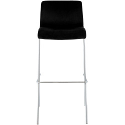 Tabouret de bar Hoover Velvet à 4 pieds, chrome noir