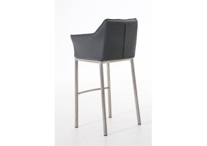 Tabouret de bar Damaso E avec structure à 4 pieds gris