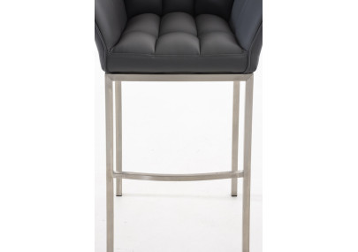 Tabouret de bar Damaso E avec structure à 4 pieds gris