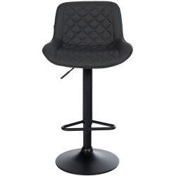 Lot de 2 tabourets de bar Kasson, similicuir, noir