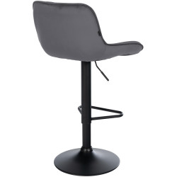 Ensemble de 2 tabourets de bar Kasson en velours gris foncé
