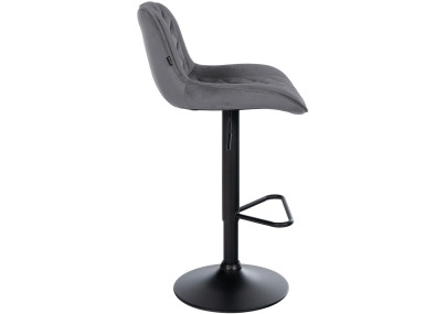 Lot de 2 tabourets de bar en velours Kasson gris foncé