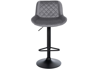 Lot de 2 tabourets de bar en velours Kasson gris foncé