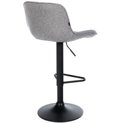 Lot de 2 tabourets de bar Kasson, revêtement en tissu gris