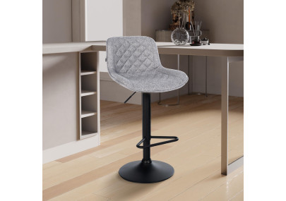 Lot de 2 tabourets de bar Kasson tissu gris