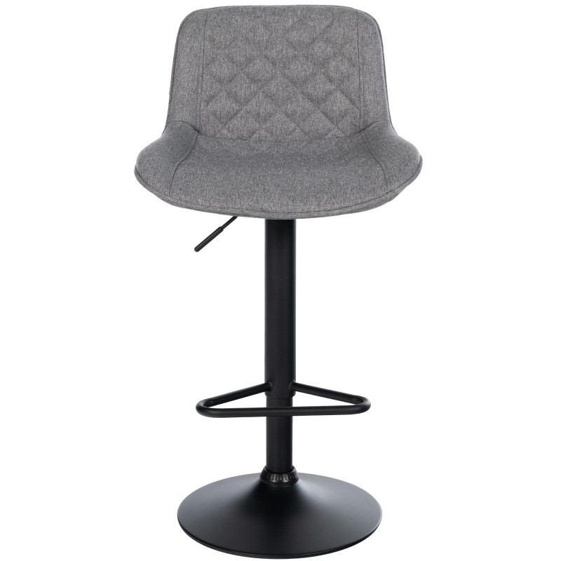 Ensemble de 2 tabourets de bar Kasson, tissu gris foncé