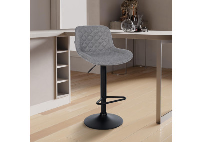 Lot de 2 tabourets de bar Kasson en tissu gris foncé