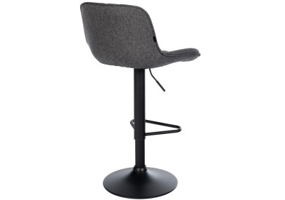 Lot de 2 tabourets de bar Kasson, tissu, noir