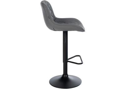 Lot de 2 tabourets de bar Kasson, simili cuir gris