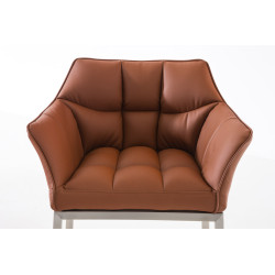 Tabouret de bar Damaso E avec piètement à 4 pieds brun clair