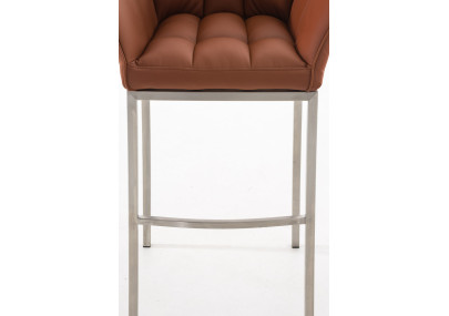 Tabouret de bar Damaso E à piètement 4 pieds, marron clair