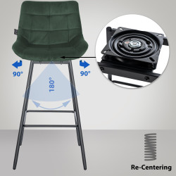 4er Set Barhocker Weston Schwenkbar Samt