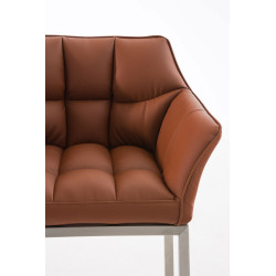 Tabouret de bar Damaso E avec structure à 4 pieds marron clair