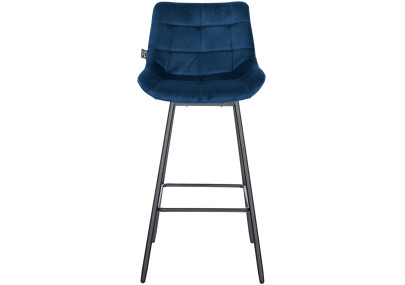 Ensemble de 4 tabourets de bar pivotants Weston, en velours bleu
