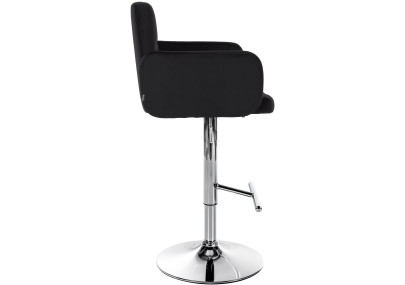 Lot de 2 tabourets de bar Los Angeles velours chrome noir