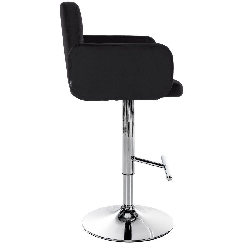 Ensemble de 2 tabourets de bar Los Angeles en velours chromé noir