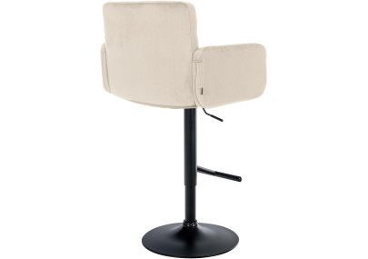 Lot de 2 tabourets de bar Los Angeles velours noir crème