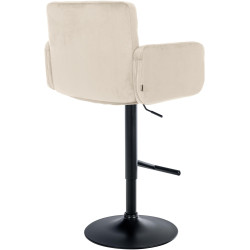 Ensemble de 2 tabourets de bar Los Angeles en velours noir crème