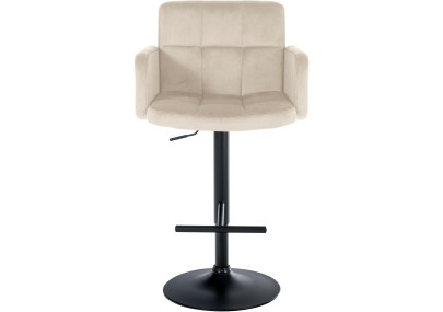 Lot de 2 tabourets de bar Los Angeles velours noir crème