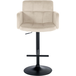 Ensemble de 2 tabourets de bar Los Angeles en velours noir et crème