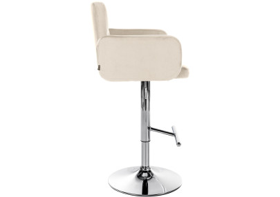 Ensemble de 2 tabourets de bar Los Angeles en velours chromé crème