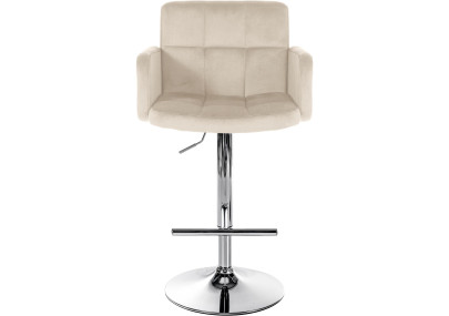 Lot de 2 tabourets de bar Los Angeles velours chrome crème