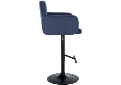 Ensemble de 2 tabourets de bar Los Angeles en velours noir et bleu