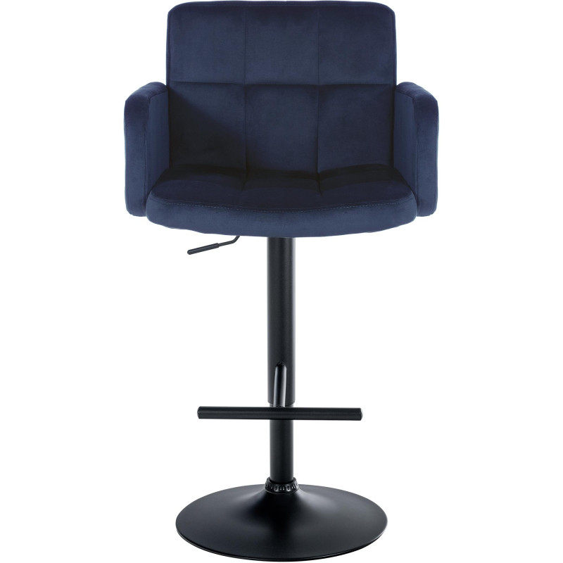 Ensemble de 2 tabourets de bar Los Angeles en velours noir bleu