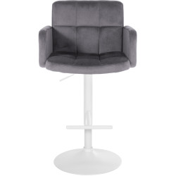 Ensemble de 2 tabourets de bar Los Angeles en velours blanc gris foncé