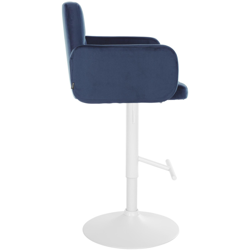 Ensemble de 2 tabourets de bar Los Angeles en velours blanc et bleu