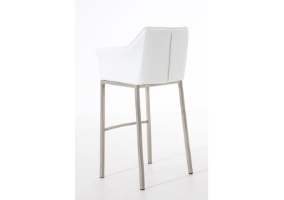 Tabouret de bar Damaso E à piètement 4 pieds, blanc
