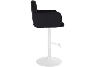 Lot de 2 tabourets de bar Los Angeles velours blanc noir