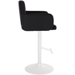 Ensemble de 2 tabourets de bar Los Angeles en velours blanc noir