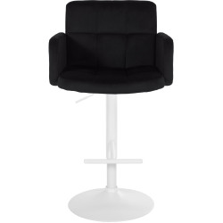 Ensemble de 2 tabourets de bar Los Angeles en velours blanc noir