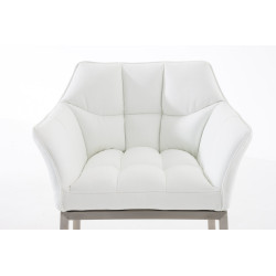 Tabouret de bar Damaso E avec piètement à 4 pieds blanc