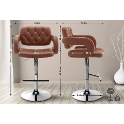 Tabouret de bar Dublin C cognac
