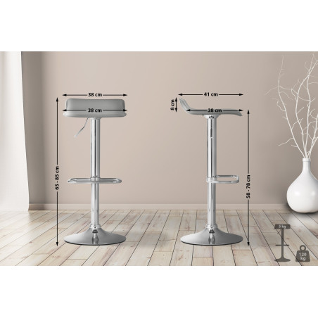 Tabouret de bar DYN gris