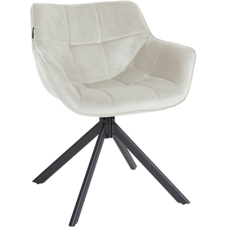 Fauteuil Westport, velours, crème